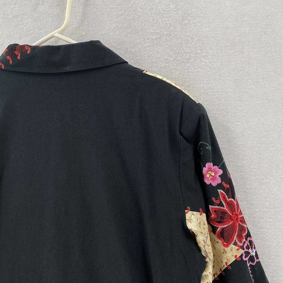 Bala Bala 100% SILK Blazer Jacket Womens 1X Art To Wear Embroidered Floral - Picture 12 of 15